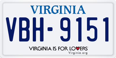 VA license plate VBH9151