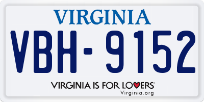 VA license plate VBH9152