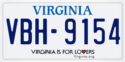 VA license plate VBH9154