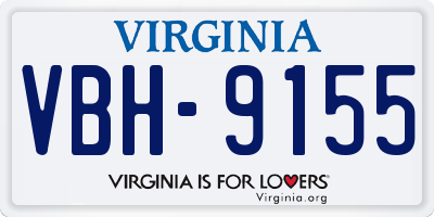 VA license plate VBH9155