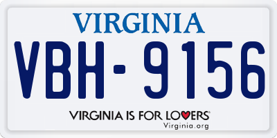 VA license plate VBH9156