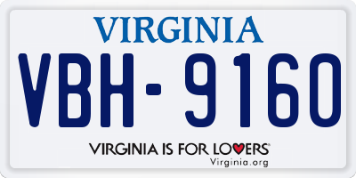 VA license plate VBH9160
