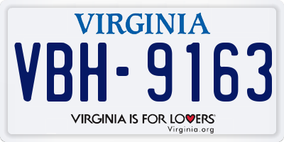 VA license plate VBH9163