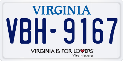 VA license plate VBH9167