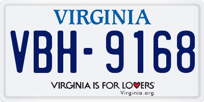 VA license plate VBH9168