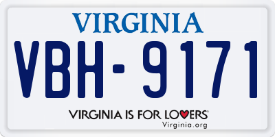 VA license plate VBH9171