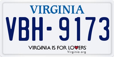 VA license plate VBH9173