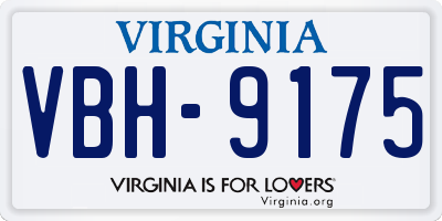 VA license plate VBH9175