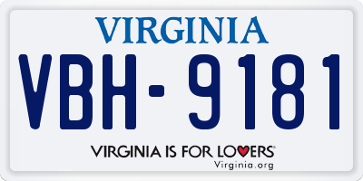VA license plate VBH9181