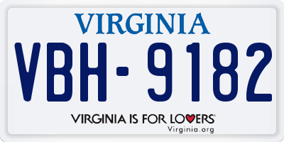VA license plate VBH9182