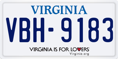 VA license plate VBH9183