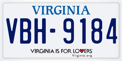 VA license plate VBH9184