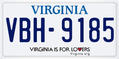 VA license plate VBH9185