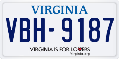 VA license plate VBH9187