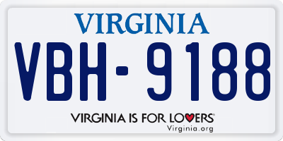 VA license plate VBH9188