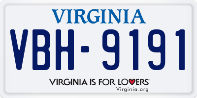 VA license plate VBH9191