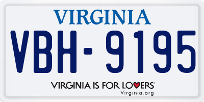 VA license plate VBH9195