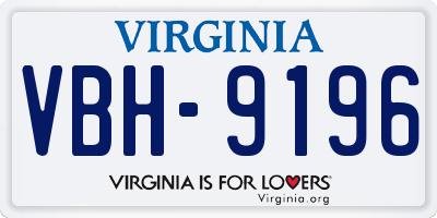 VA license plate VBH9196