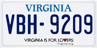 VA license plate VBH9209