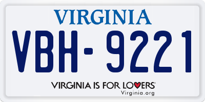 VA license plate VBH9221