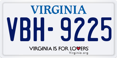 VA license plate VBH9225