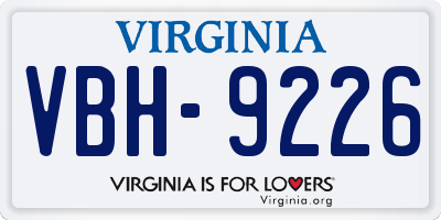 VA license plate VBH9226