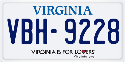 VA license plate VBH9228