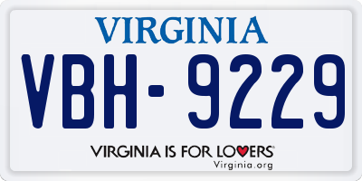 VA license plate VBH9229