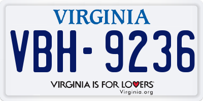 VA license plate VBH9236