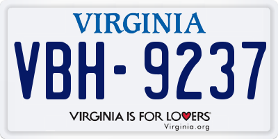 VA license plate VBH9237