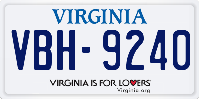 VA license plate VBH9240
