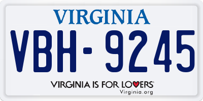 VA license plate VBH9245