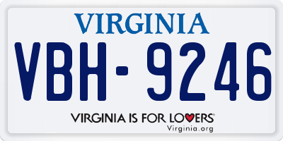 VA license plate VBH9246