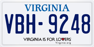 VA license plate VBH9248