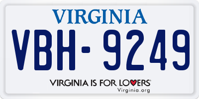 VA license plate VBH9249