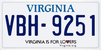 VA license plate VBH9251