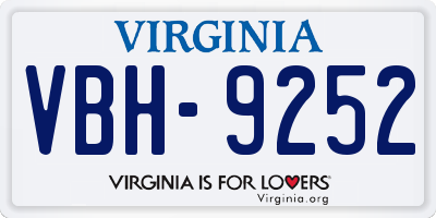 VA license plate VBH9252