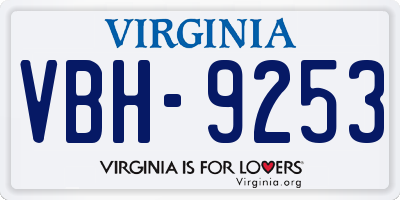 VA license plate VBH9253