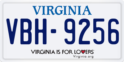 VA license plate VBH9256