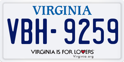 VA license plate VBH9259