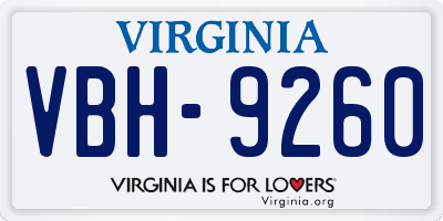 VA license plate VBH9260