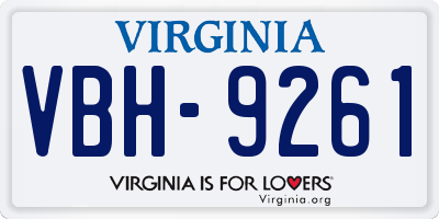 VA license plate VBH9261
