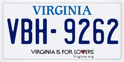 VA license plate VBH9262