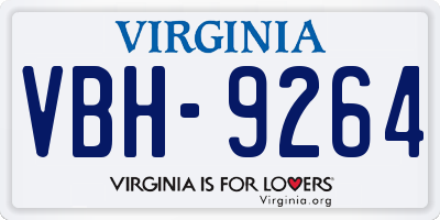 VA license plate VBH9264