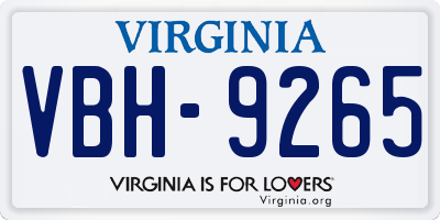 VA license plate VBH9265