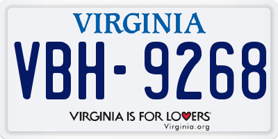 VA license plate VBH9268