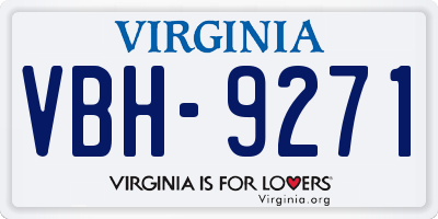 VA license plate VBH9271