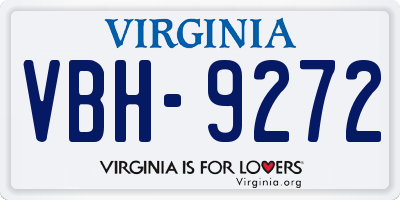 VA license plate VBH9272