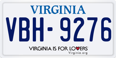 VA license plate VBH9276