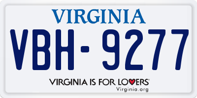 VA license plate VBH9277